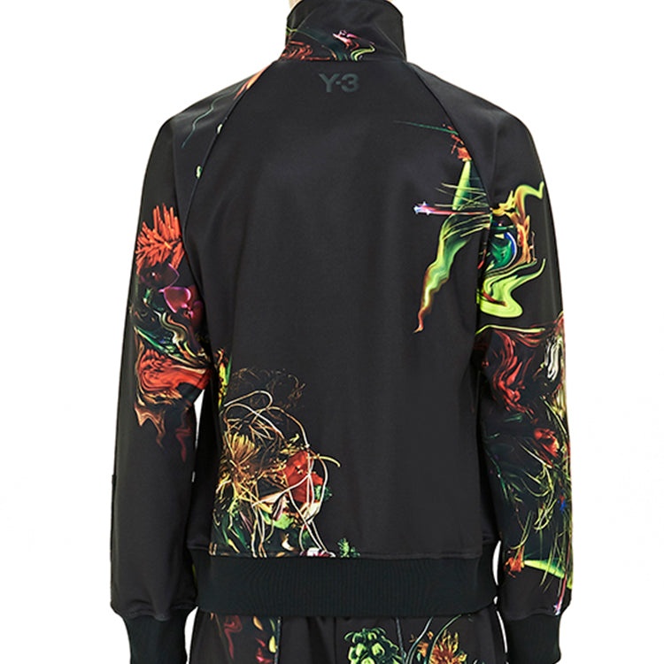 Men's Y-3 Toketa AOP Track Jacket Stand Collar Long Sleeves Casual Black FJ0391 - 4