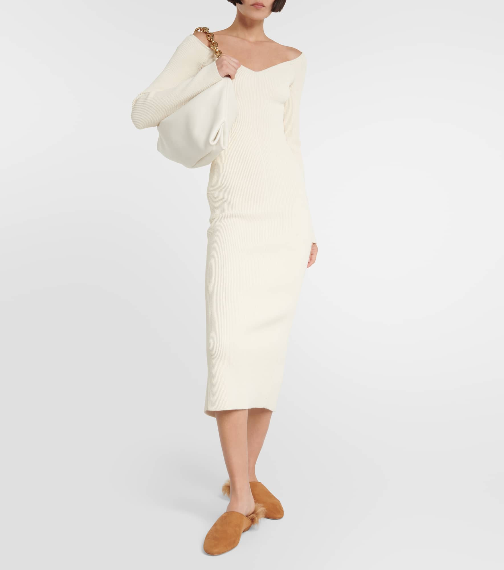 Otto shearling-trimmed suede mules - 2
