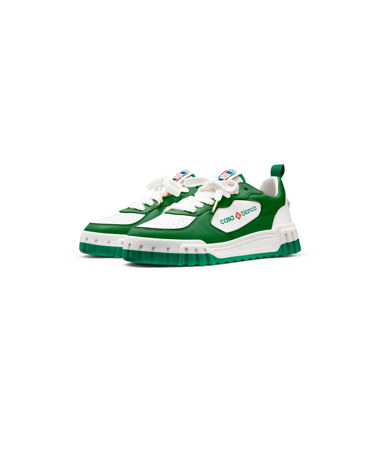 Womens The Court Green & White Sneaker - 6
