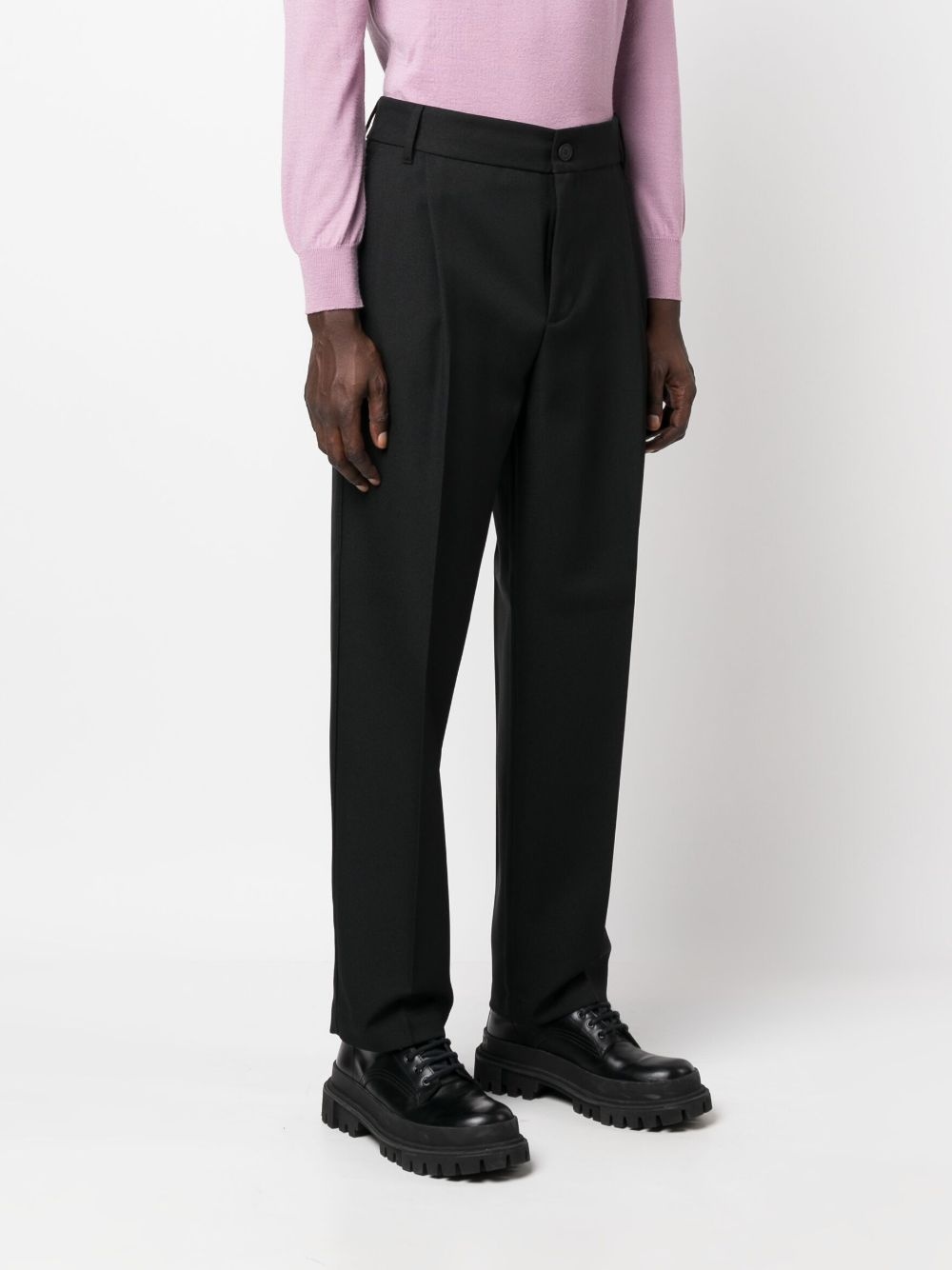 pressed-crease cotton chino trousers - 5