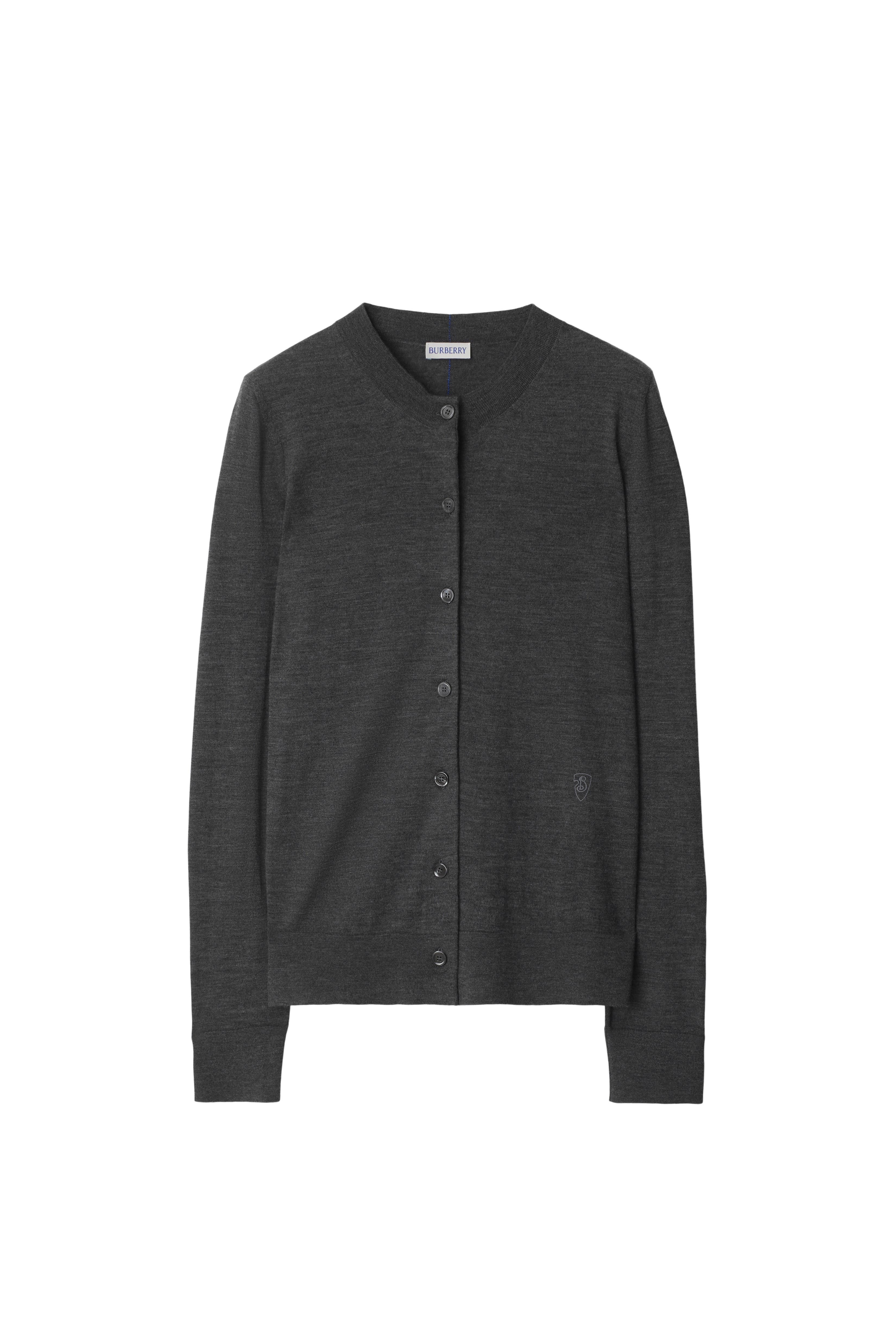 burberry Wool Cardigan in Mid Grey at Nordstrom - 2