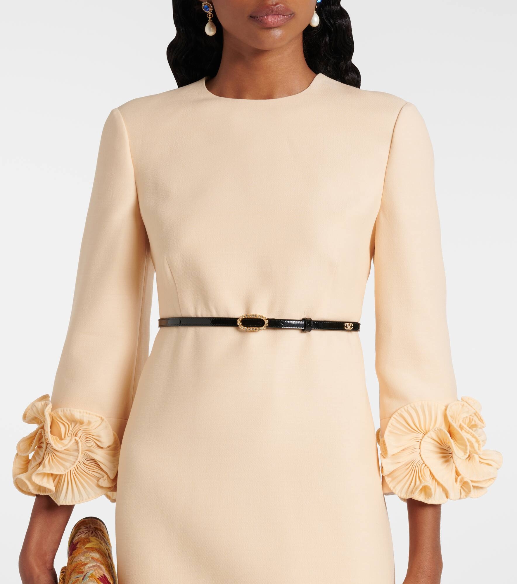 VLogo embellished leather belt - 2