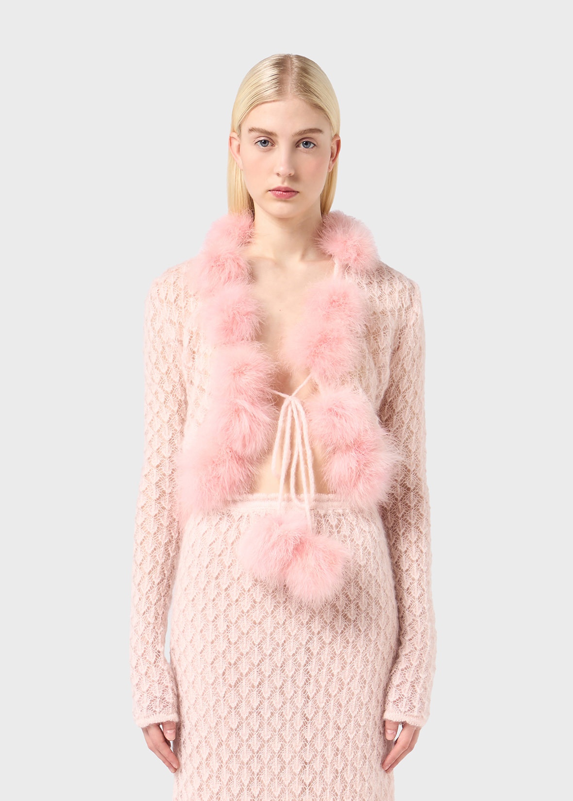 CARDIGAN WITH MARABOU POM-POMS - 3