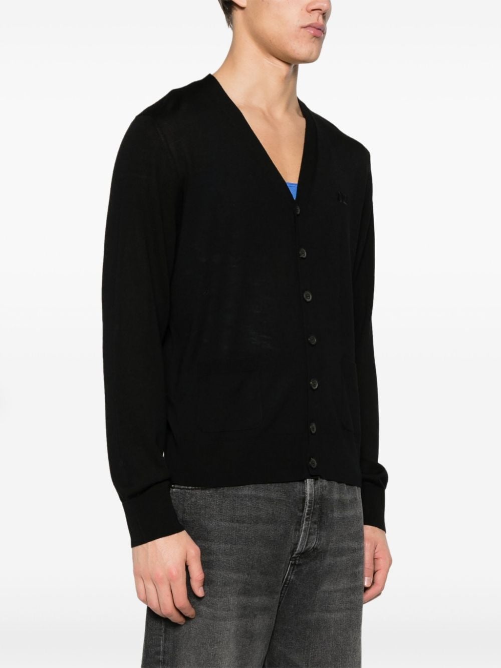 V-neck virgin-wool cardigan - 3