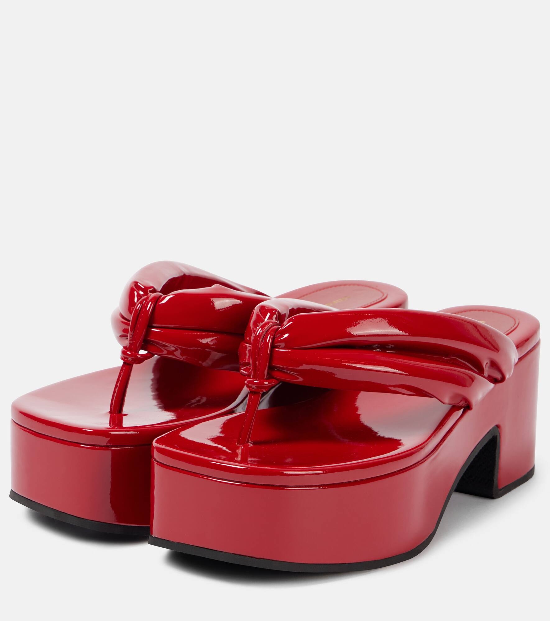 60 patent leather thong sandals - 4