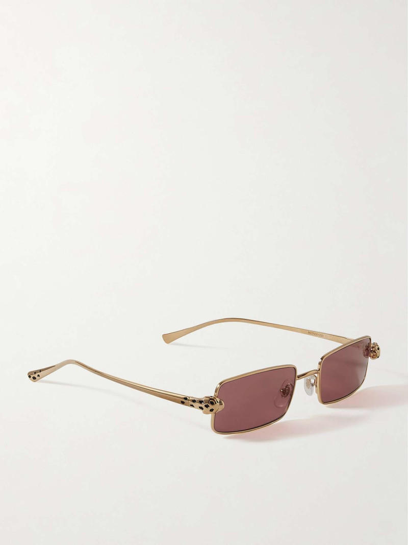 Panthère rectangular-frame crystal-embellished gold-tone sunglasses 3