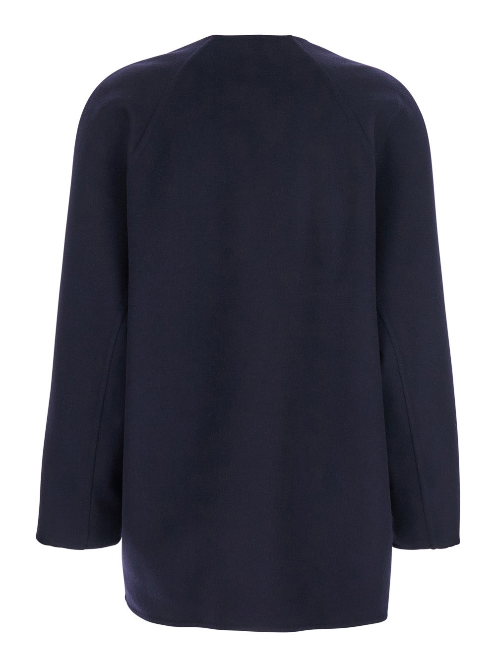 Bottega Veneta Women Blue Collarless Coat With Front Button Closure In Wool And Cashmere Woman - 2