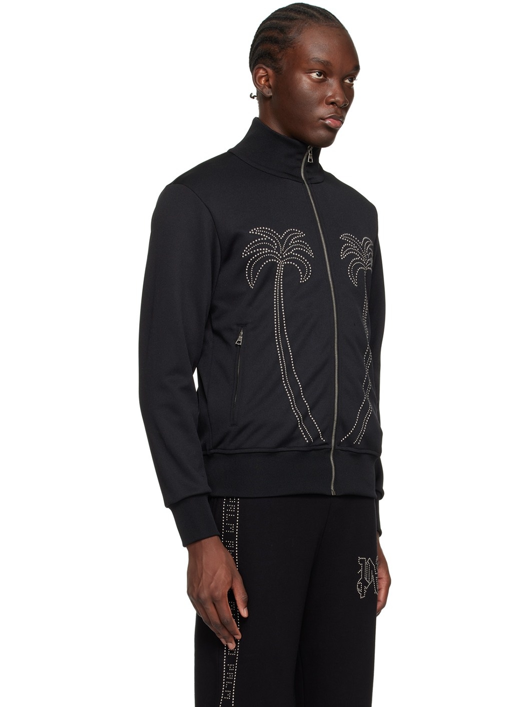 Black Milano Stud Track Jacket - 2