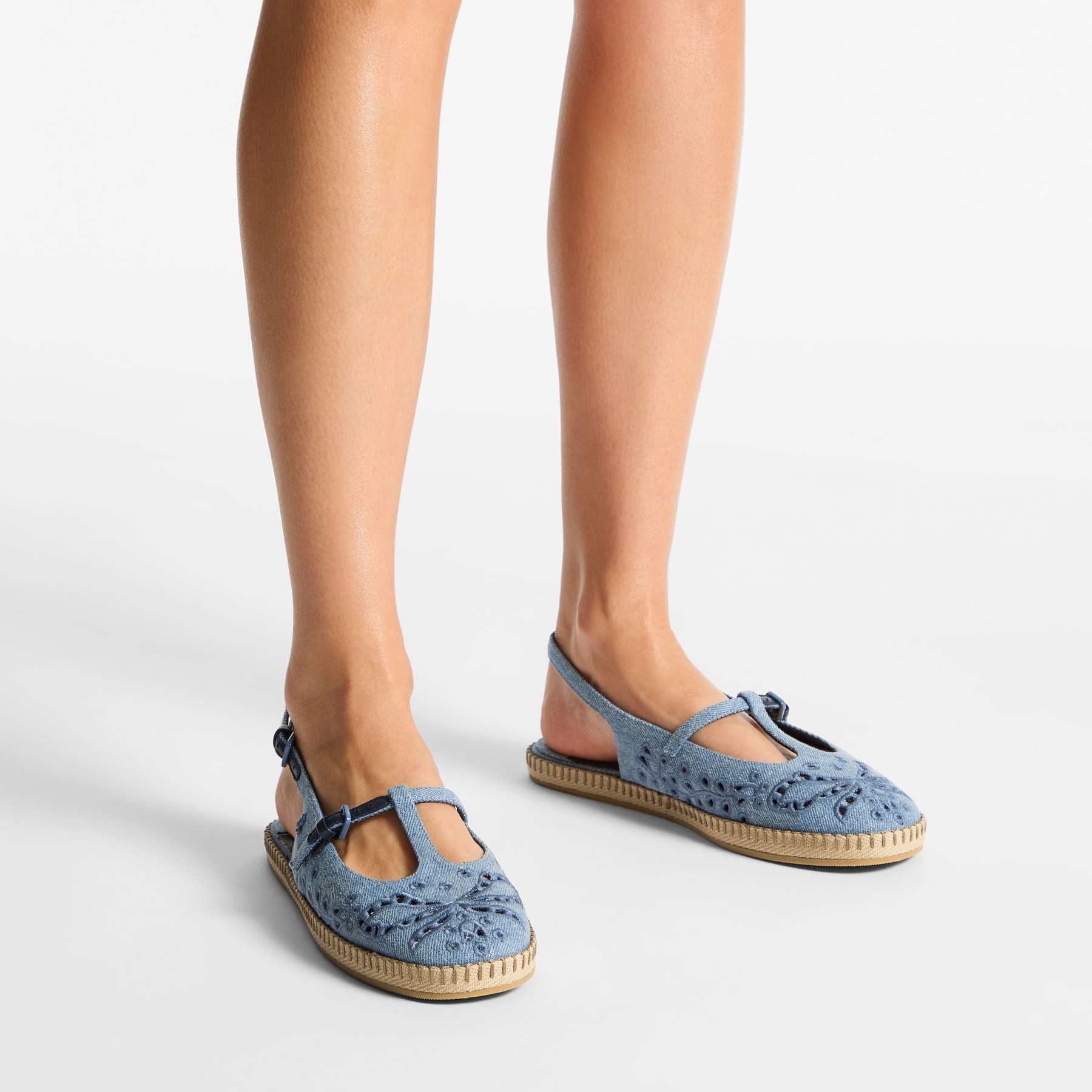 Amiee Flat
Blue Haze Denim Espadrilles with Sangallo Embroidery - 2