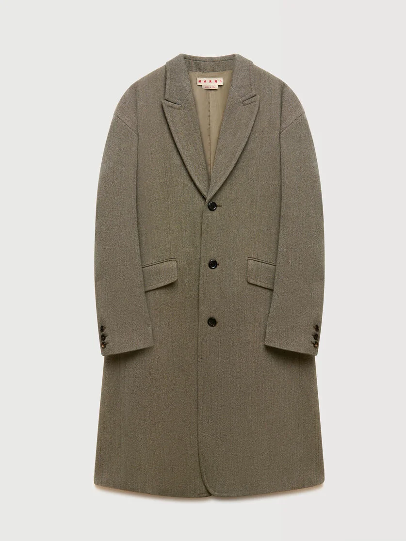 TAUPE TWEED OVERSIZED COAT - 1