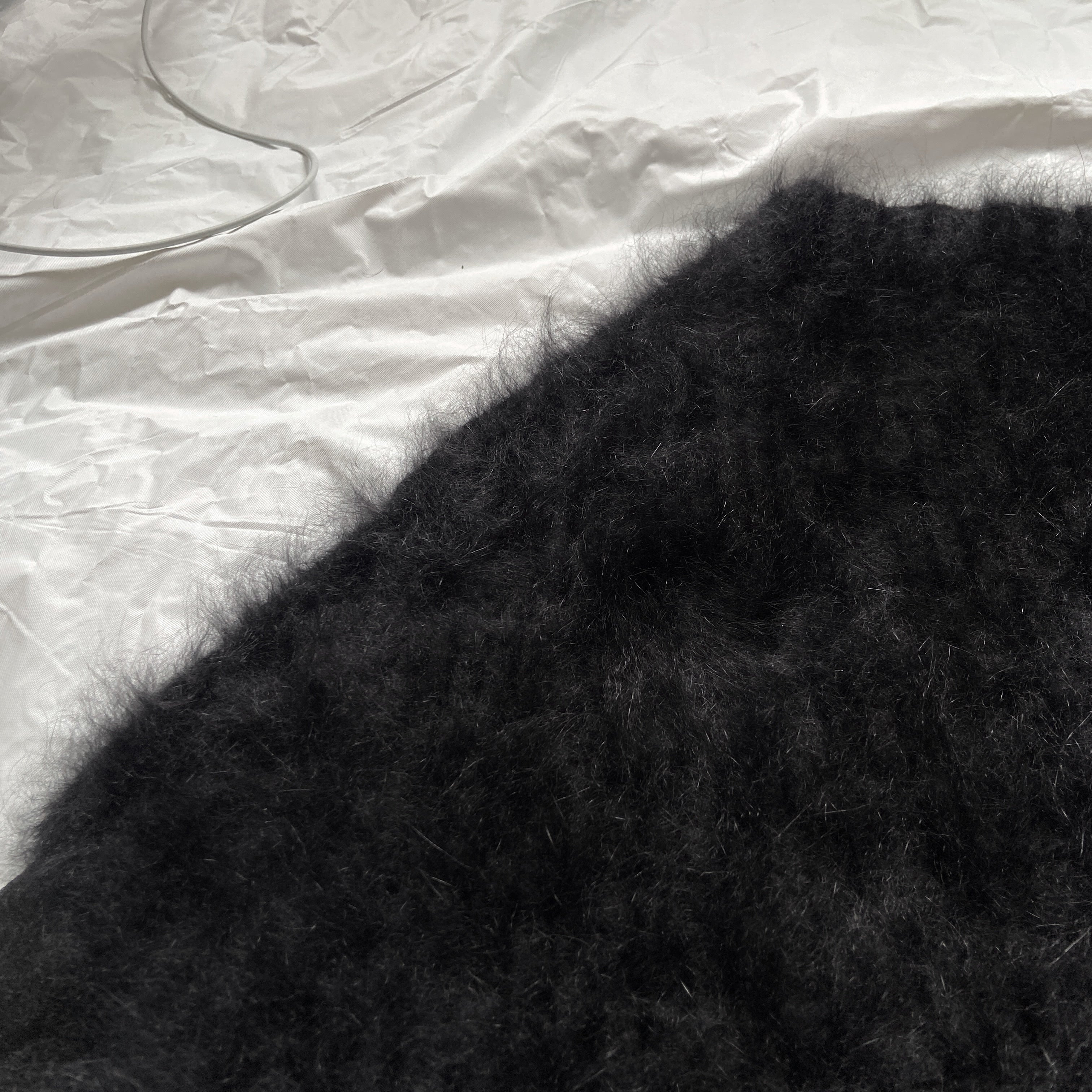 Rick Owens falll 2013 monster alpaca wool hair leather sleeves sweater S - 7
