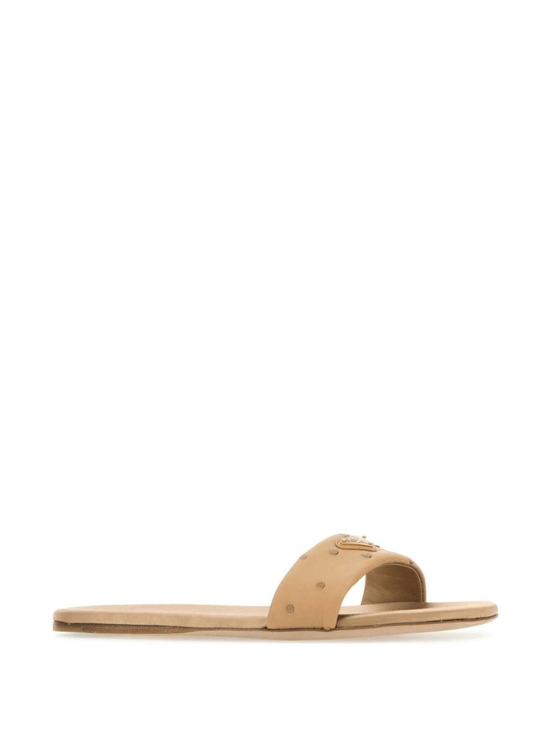 Prada studded leather sandals outlook