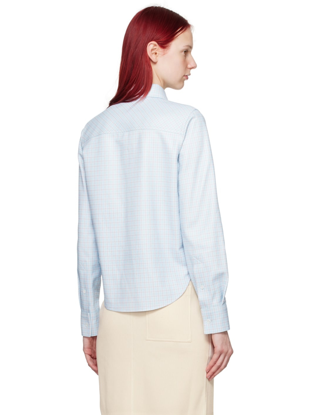 Blue Printed Leather Shirt - 3