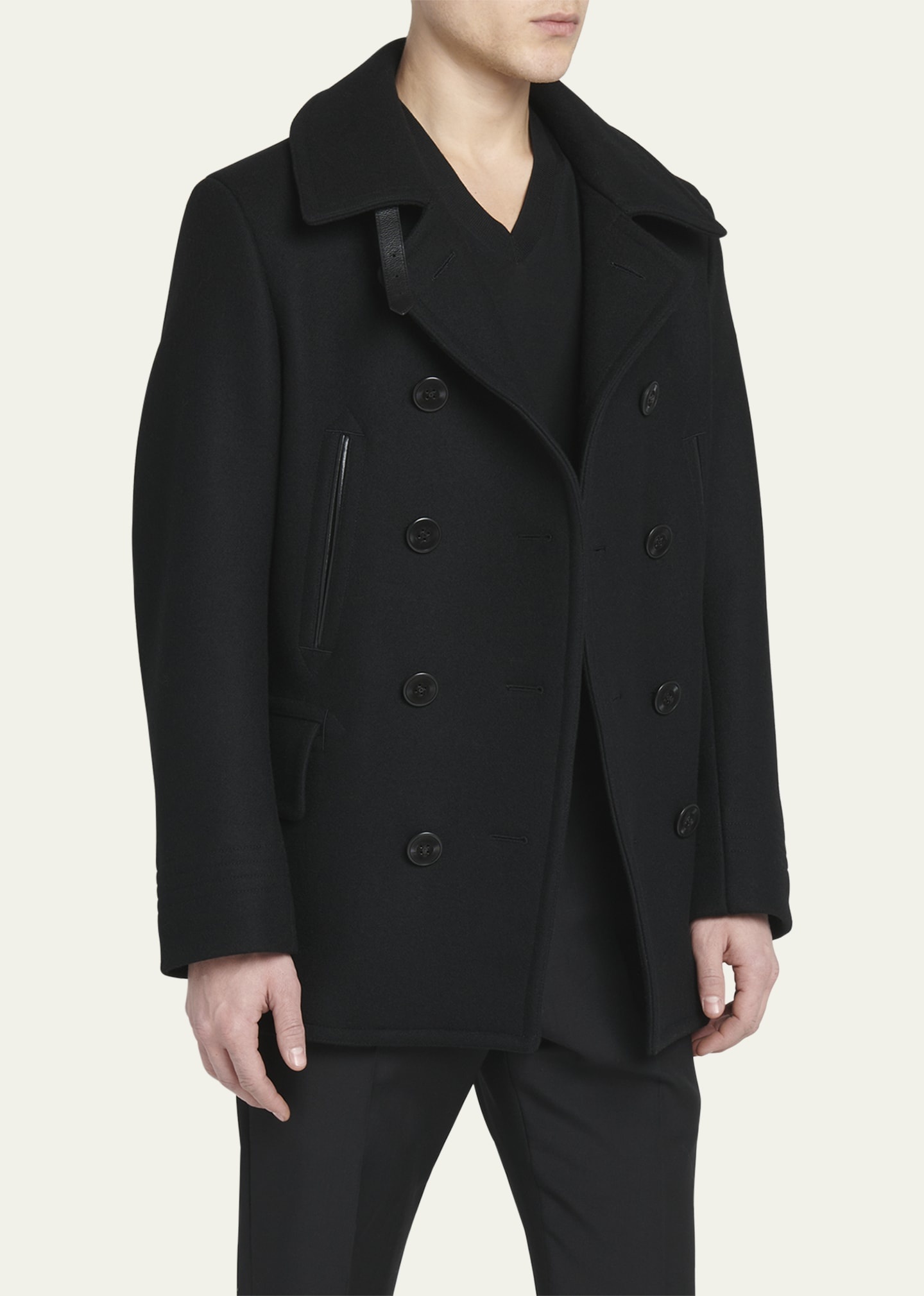 Men's Melton Double-Breasted Peacoat - 4