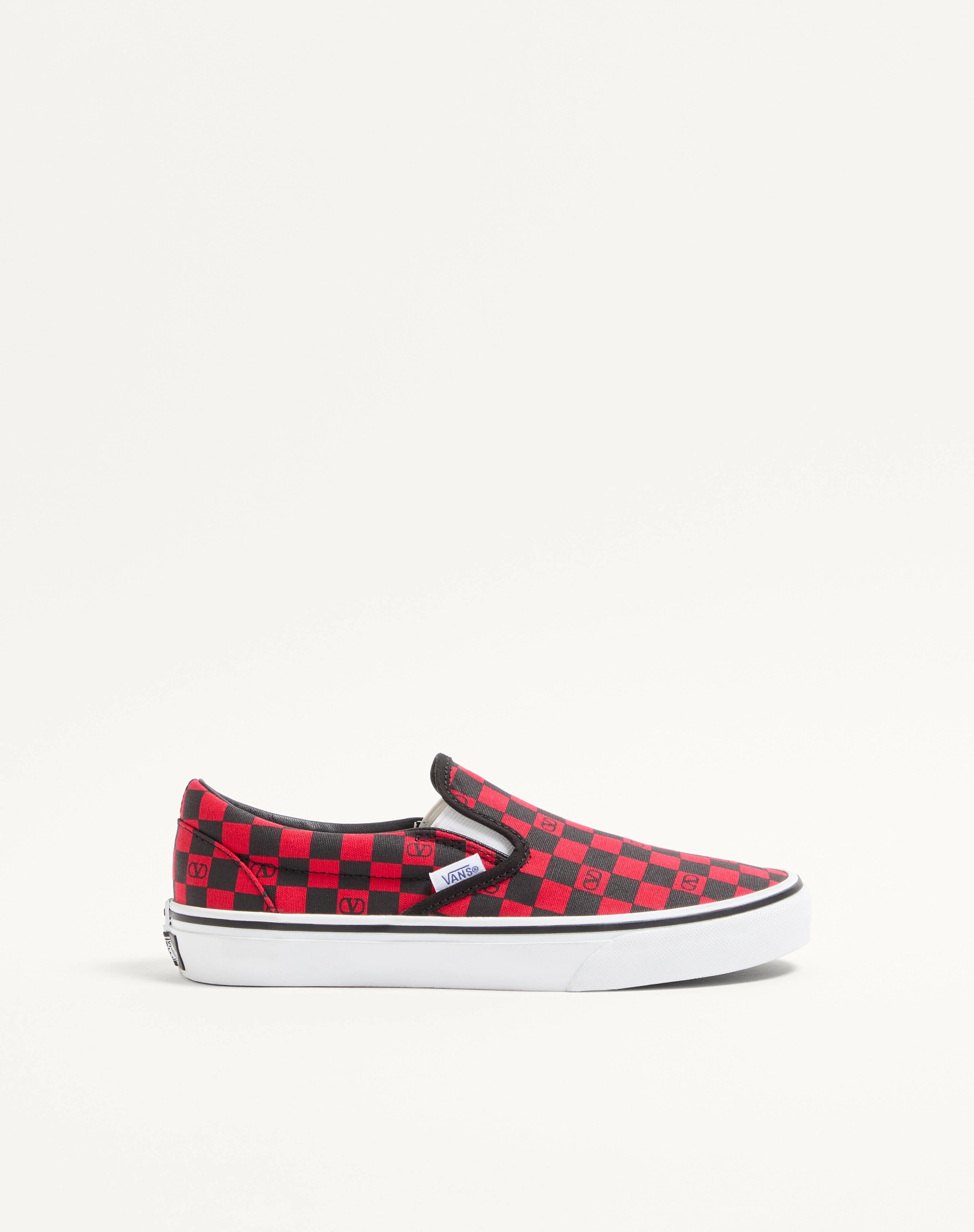 VALENTINO GARAVANI AND VANS SLIP-ON SNEAKER IN FABRIC WITH VLOGO CHECKERBOARD PRINT - 1
