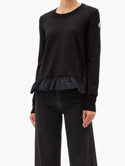 Moncler Ruffled-hem wool sweater outlook