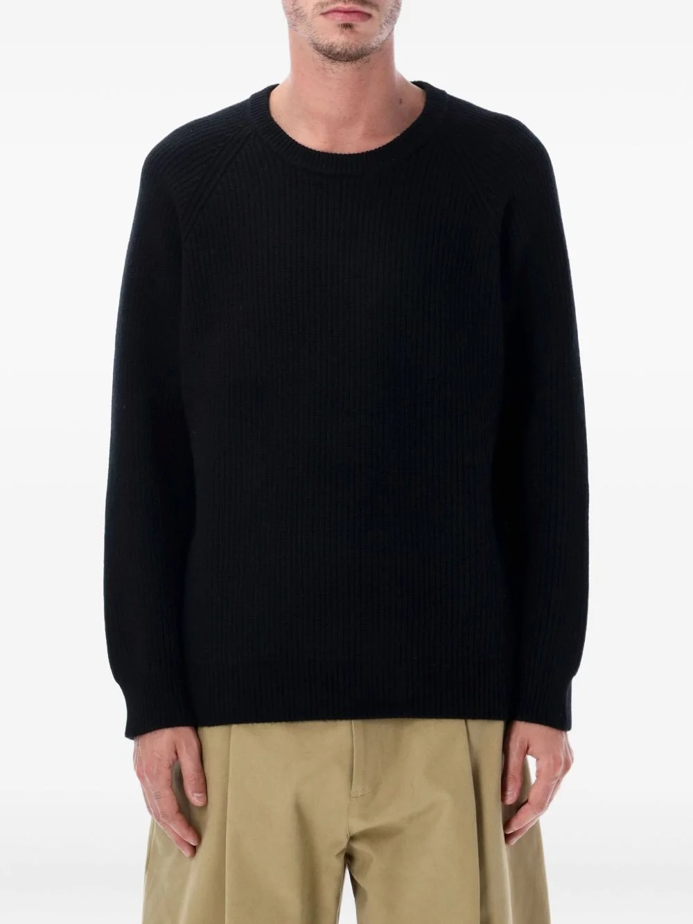ribbed crew-neck sweater - 1
