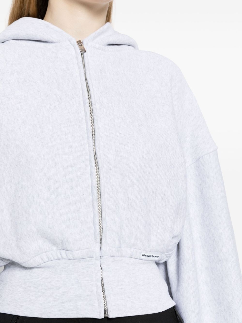 zip-up cropped hoodie - 5