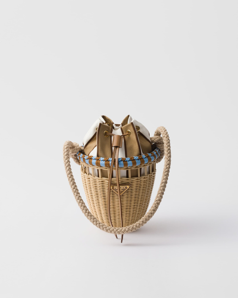 Wicker mini bucket bag 1