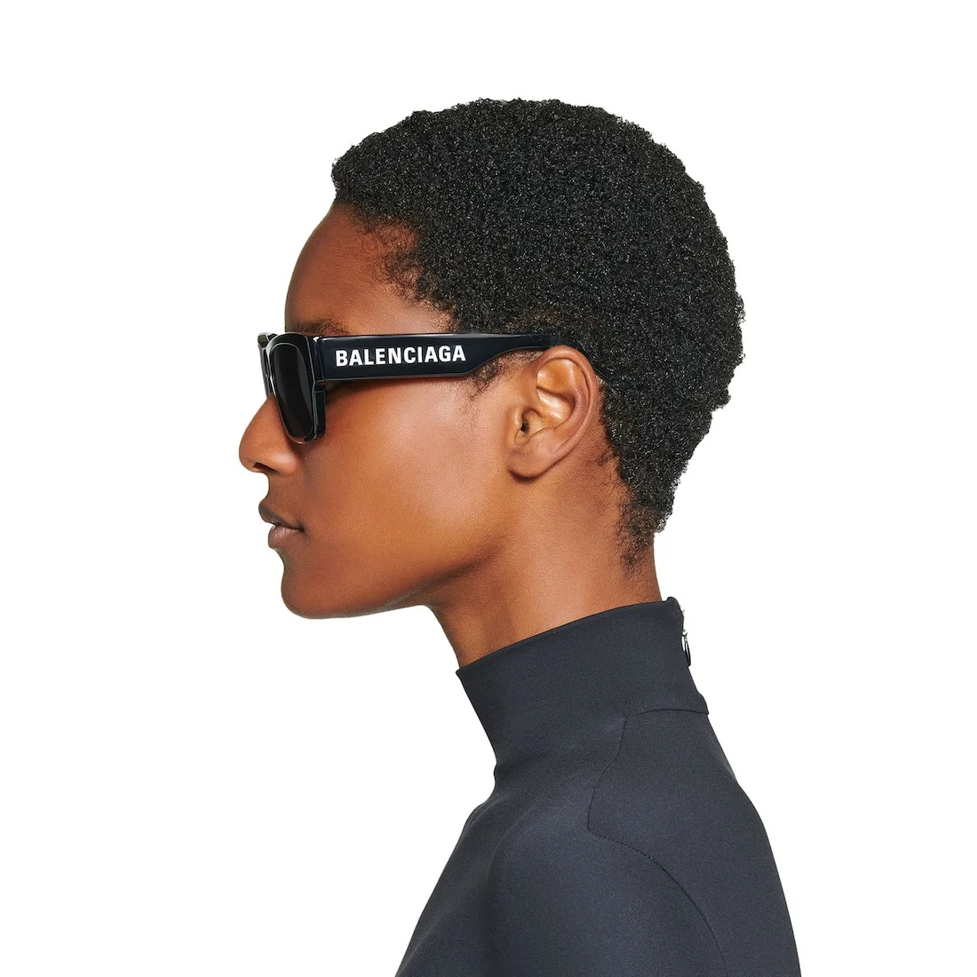 Balenciaga Max Square AF Sunglasses BALENCIAGA MAX Square 0260 Black 001 Fashion Logo Narrow  main image 3