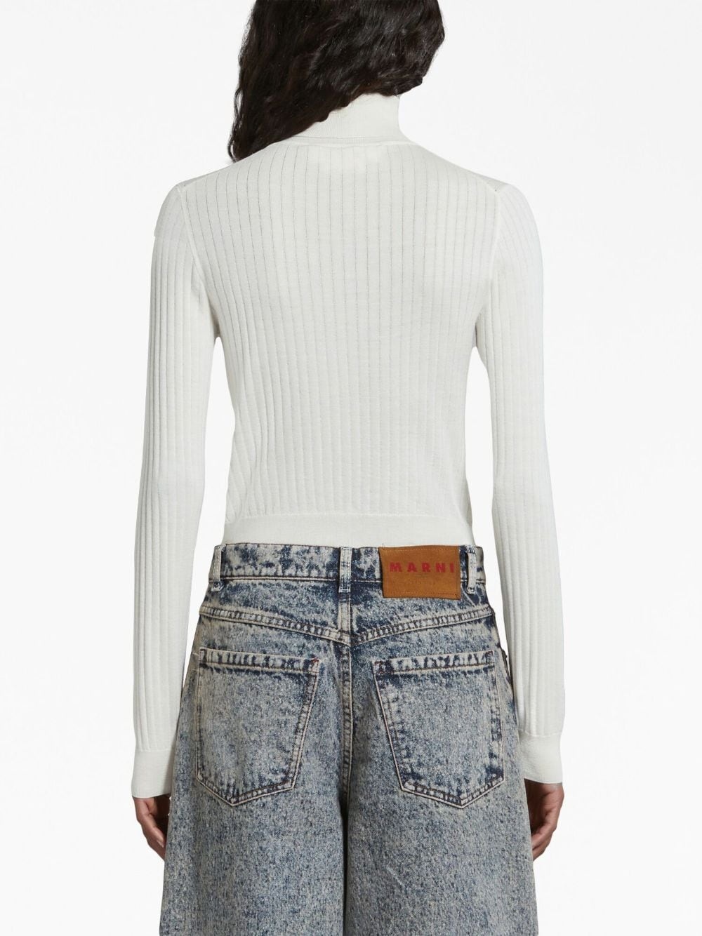 embroidered-logo high-neck ribbed sweater - 4