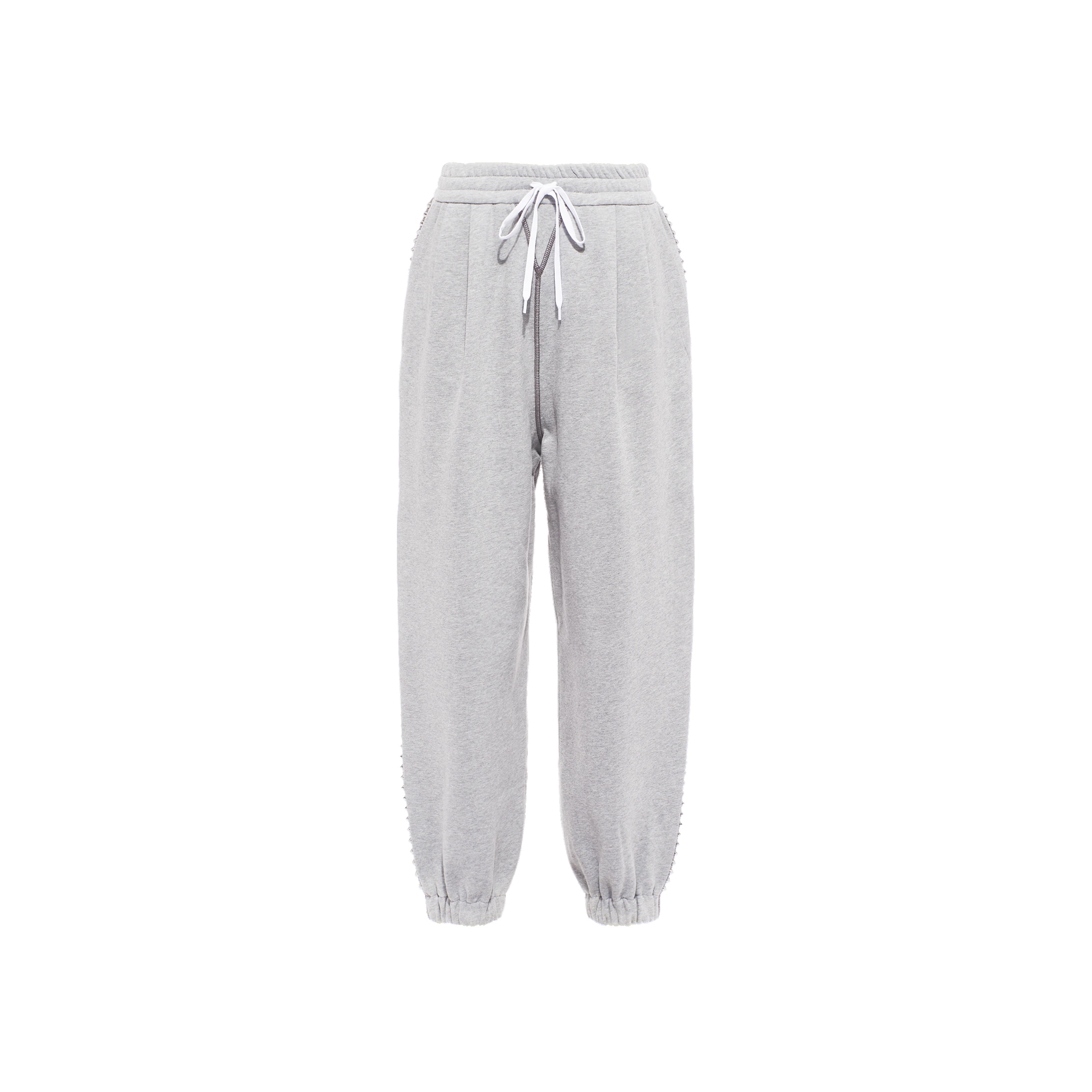 Embroidered cotton fleece joggers - 1
