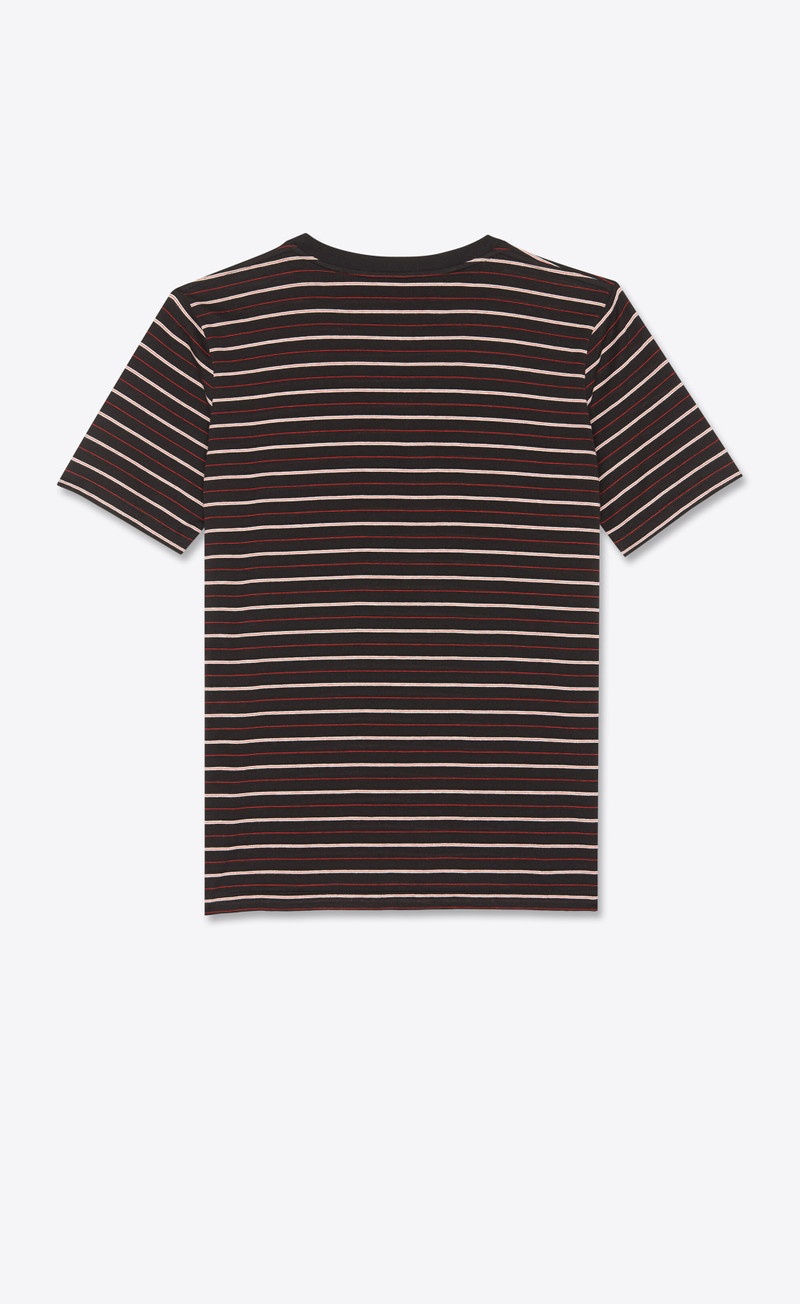 SAINT LAURENT striped monogram t-shirt in jersey outlook