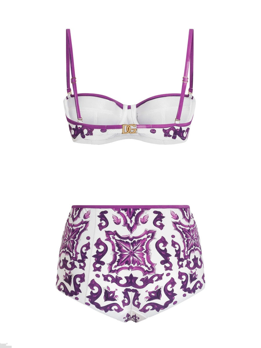 Dolce & Gabbana Women Majolica Print Bikini Swimsuit - 3