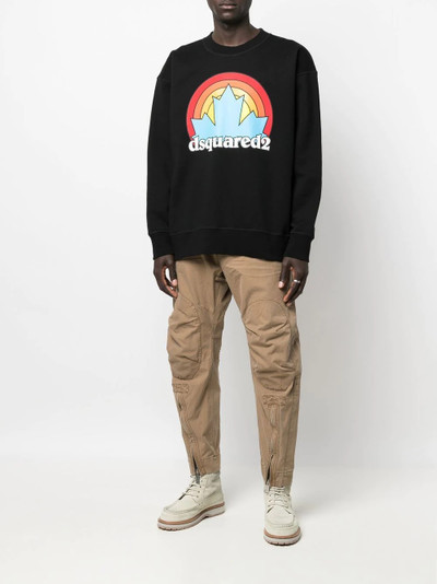 DSQUARED2 logo-print cotton sweatshirt outlook