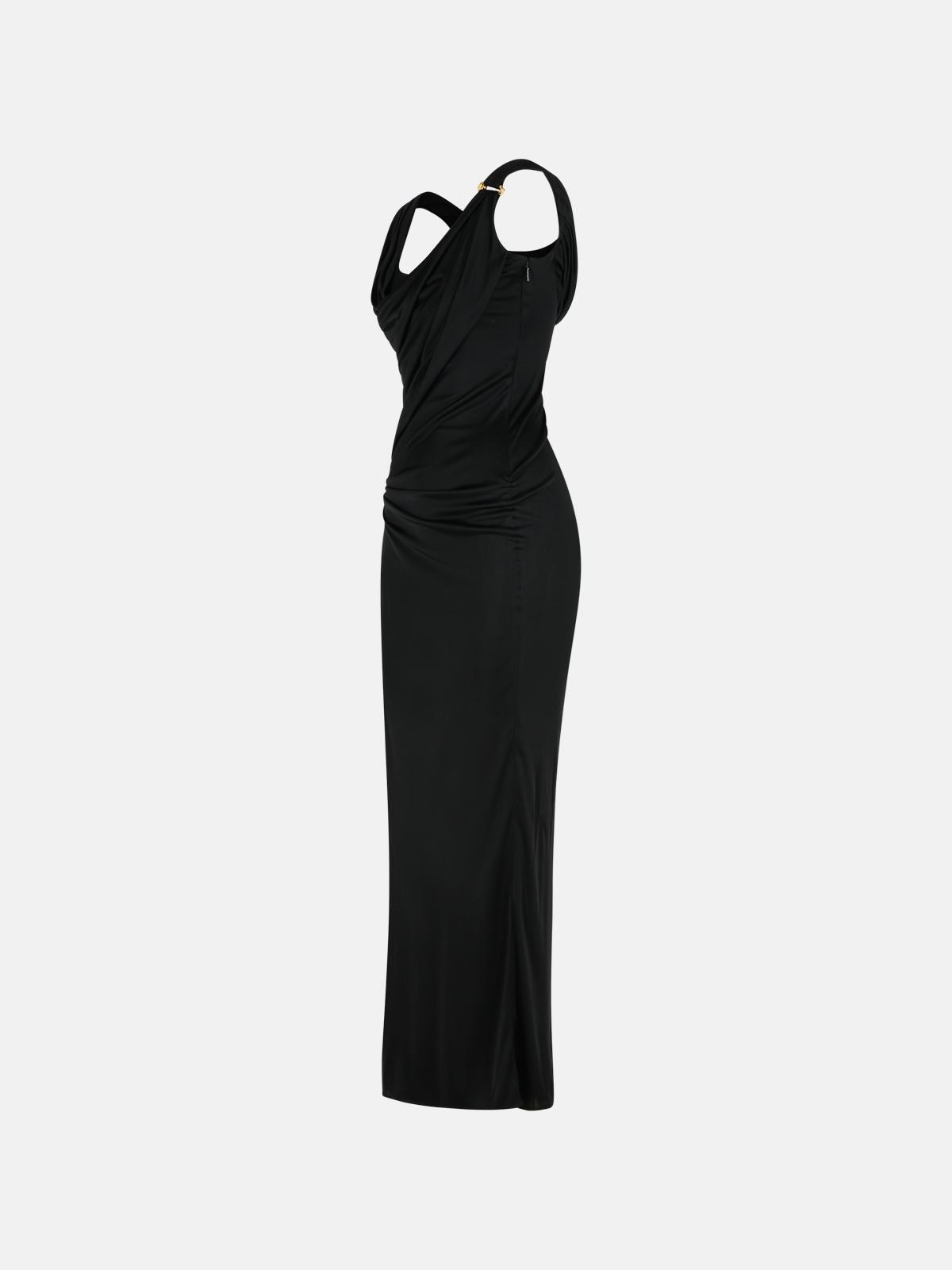 BLACK VISCOSE DRESS - 2