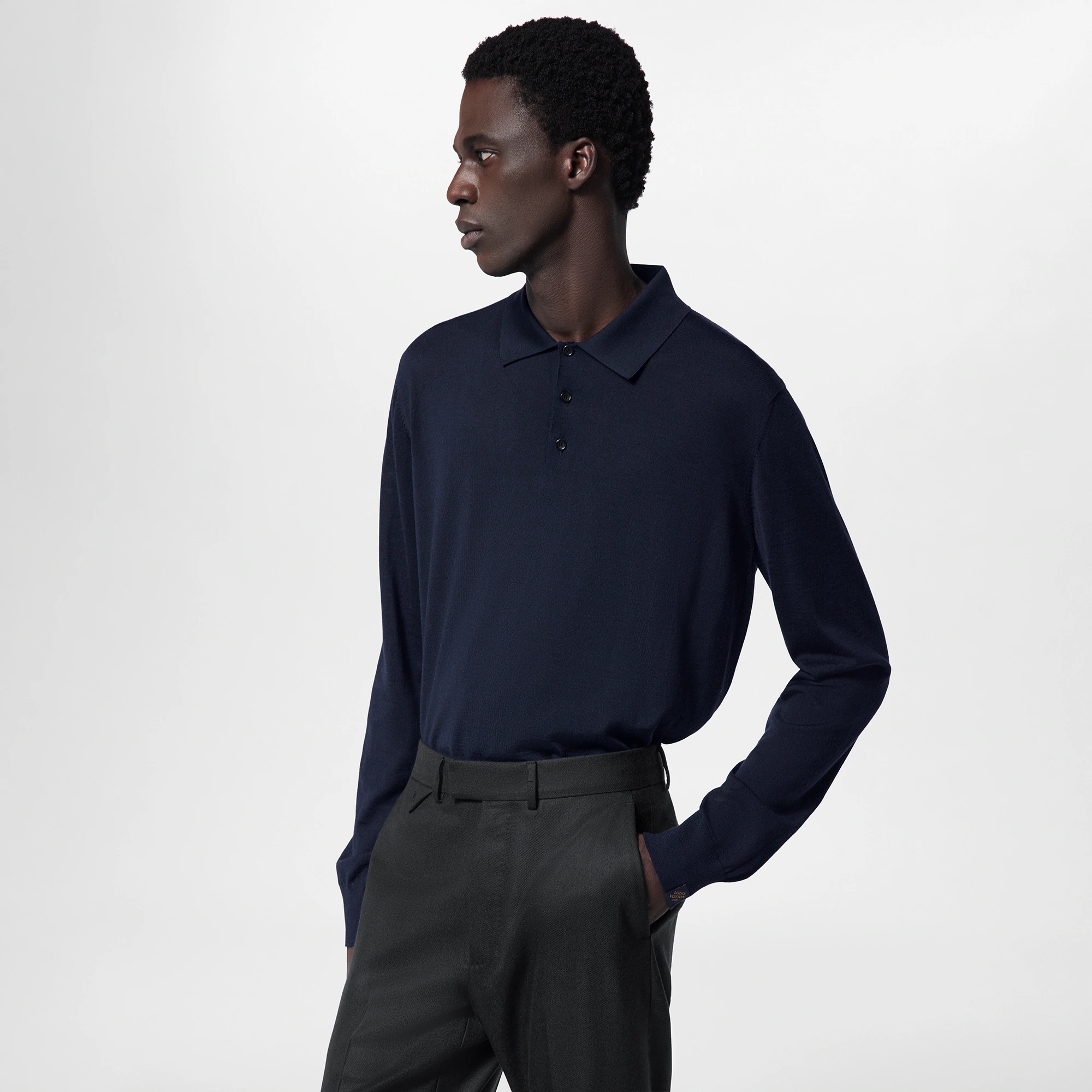Silk And Cashmere Blend Long-Sleeved Polo Shirt - 4