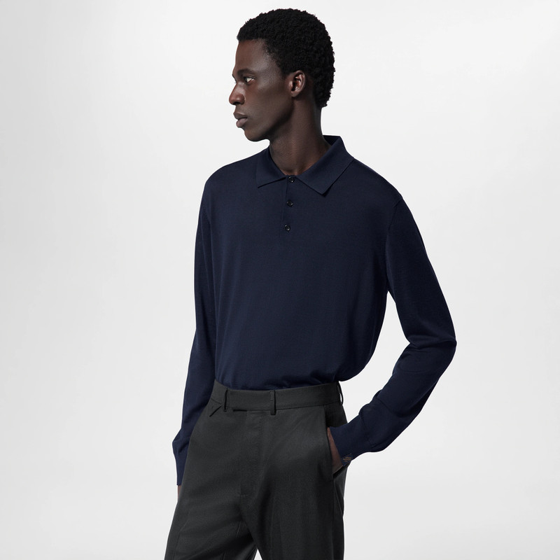 Silk And Cashmere Blend Long-Sleeved Polo Shirt 4