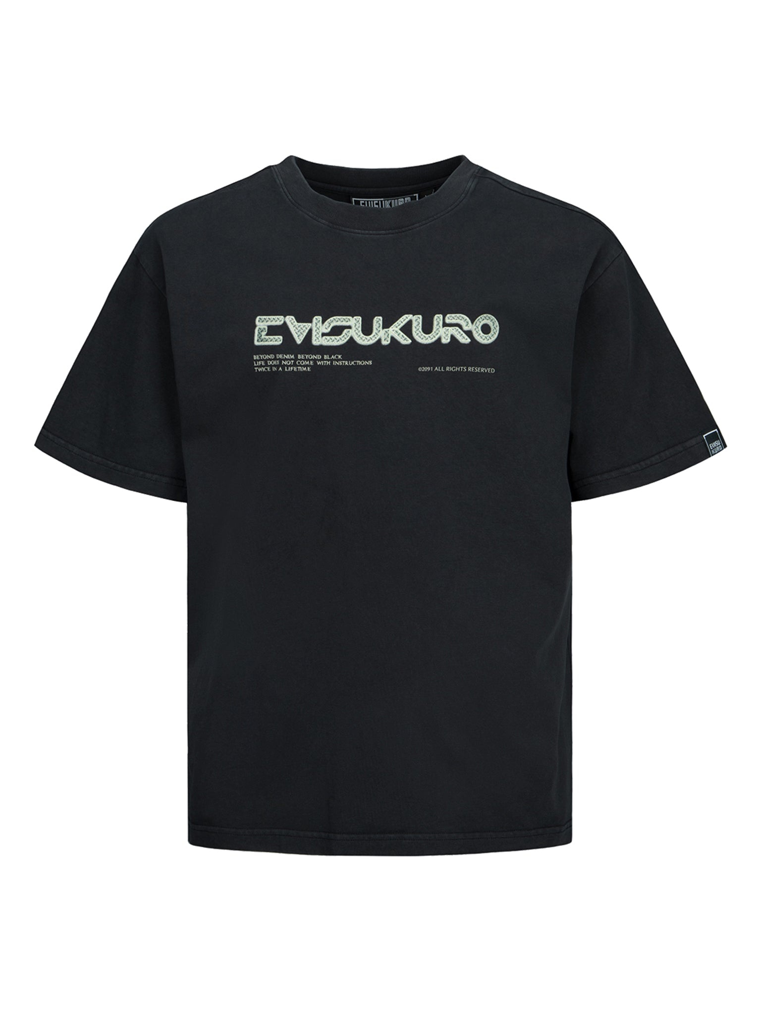 Metallic Stud Textured Logo Print T-shirt - 10