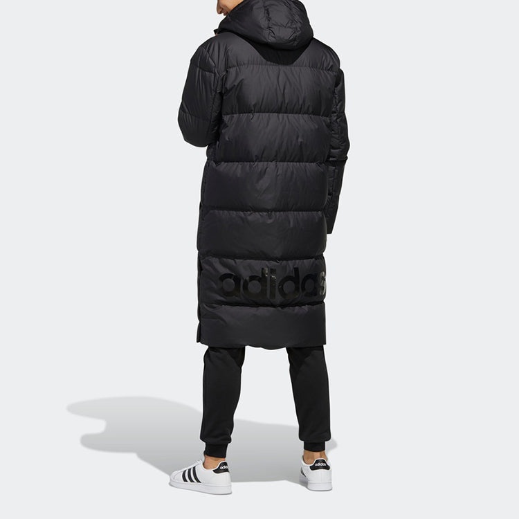 adidas neo High Collar Long Down Jacket Black EI4436 - 4