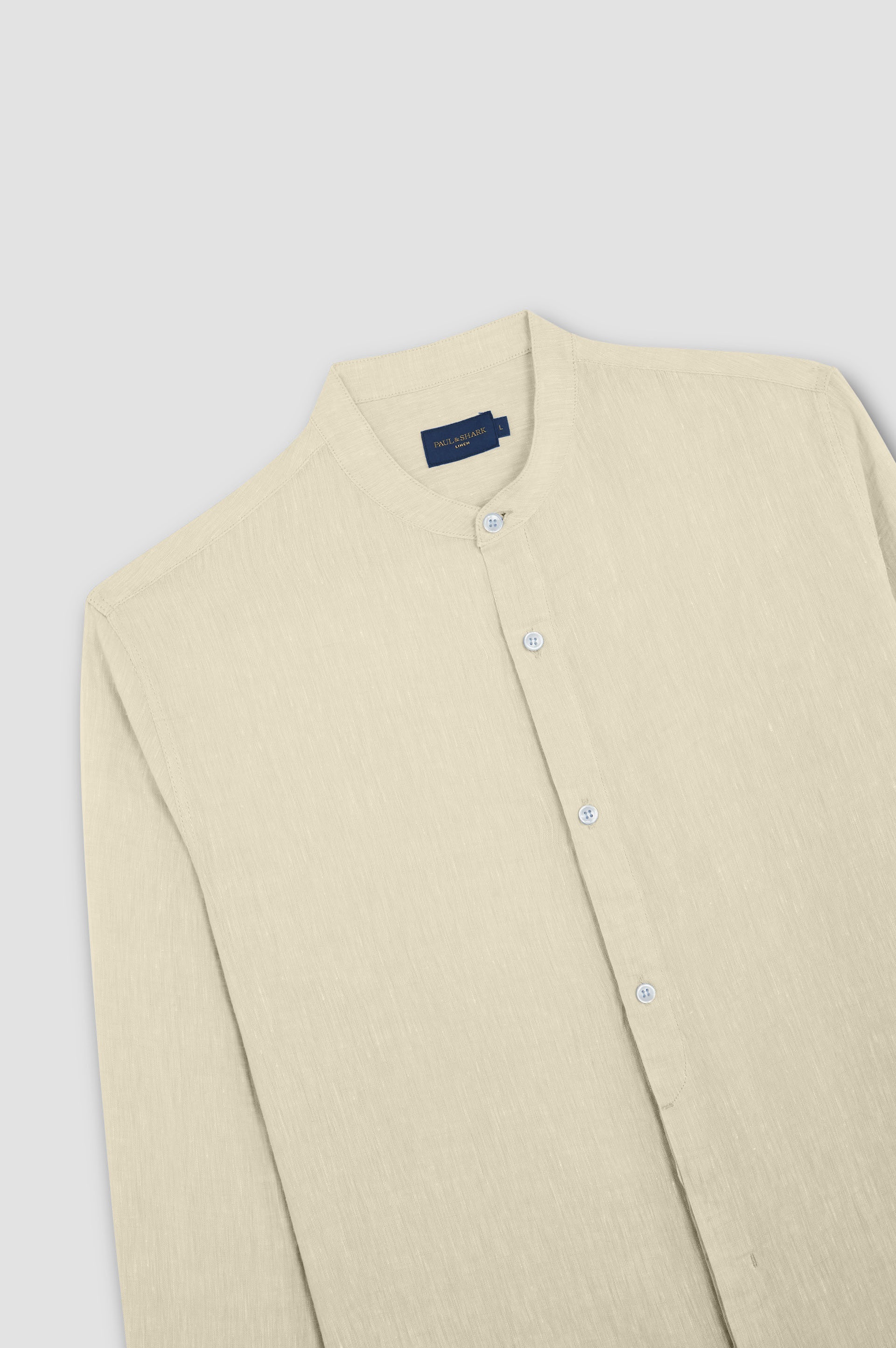 LINEN SHIRT WITH MANDARIN COLLAR - 5
