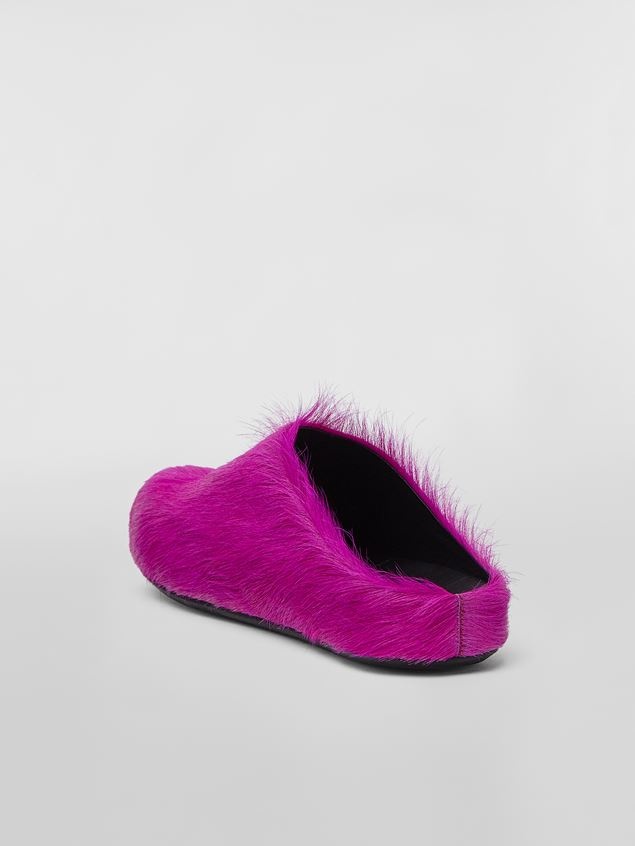 FUCHSIA LONG-HAIR CALFSKIN FUSSBETT SABOT - 3