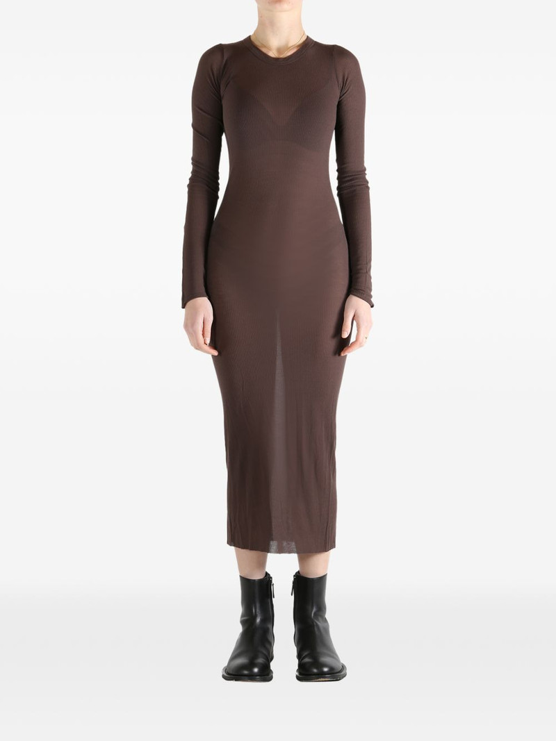 Rick Owens long-sleeved ribbed midi dress outlook