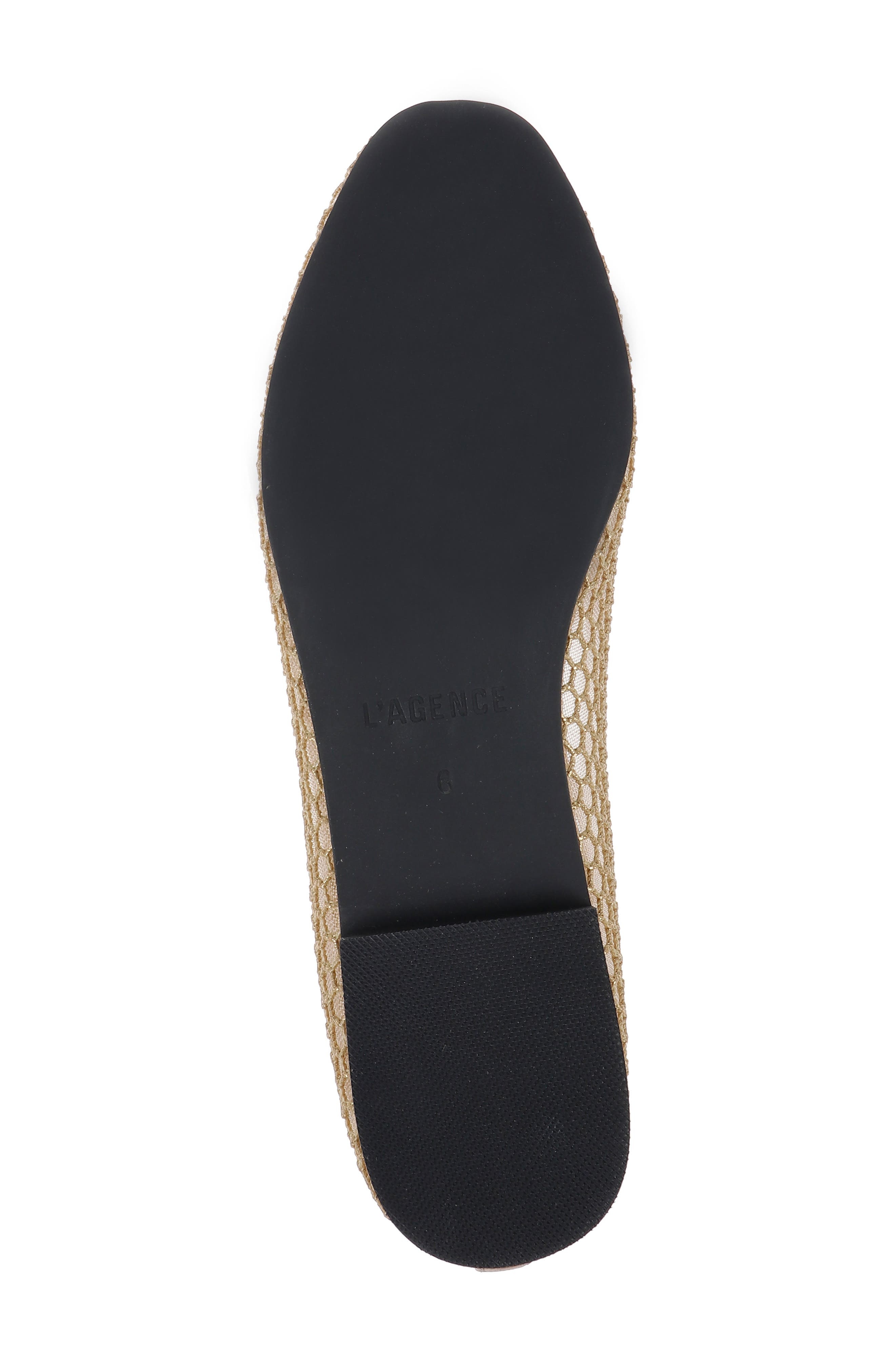 L'AGENCE Grainne Mary Jane Flat in Gold Mesh at Nordstrom - 6
