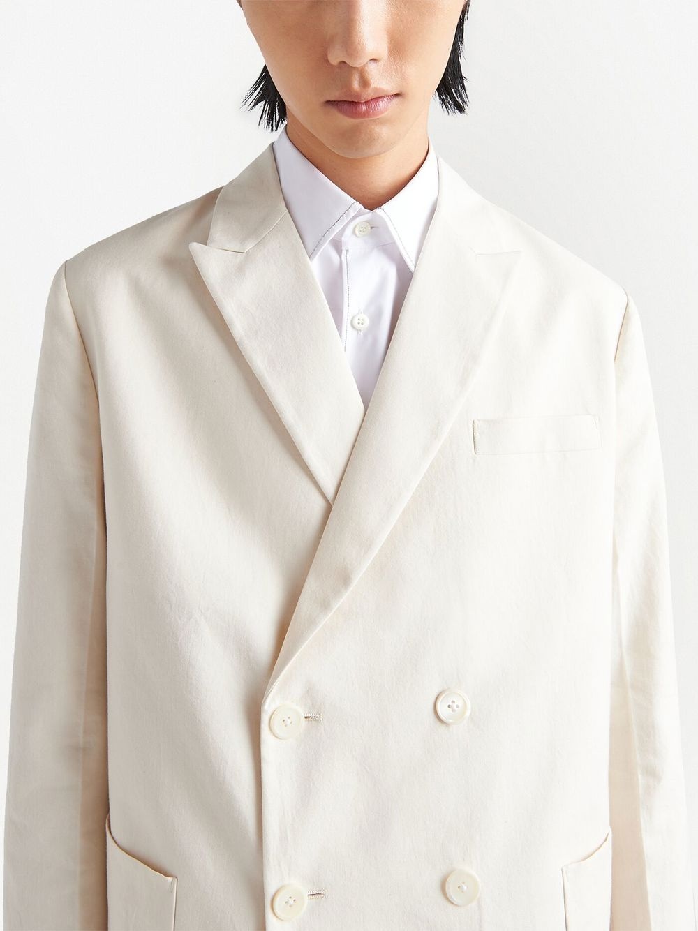 double-breasted cotton jacket - 4