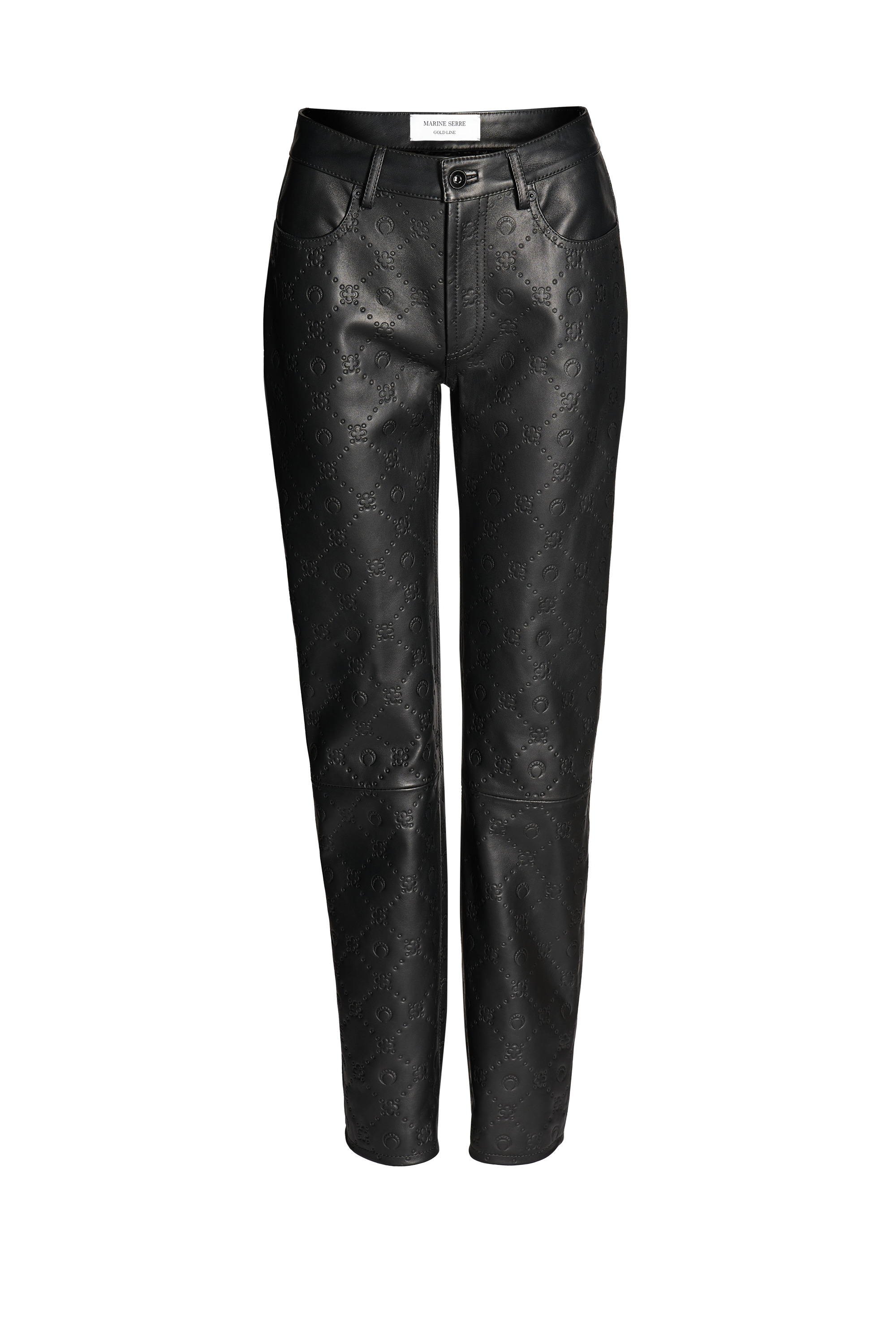 Regenerated Moonogram Sraight Leather Trousers - 1
