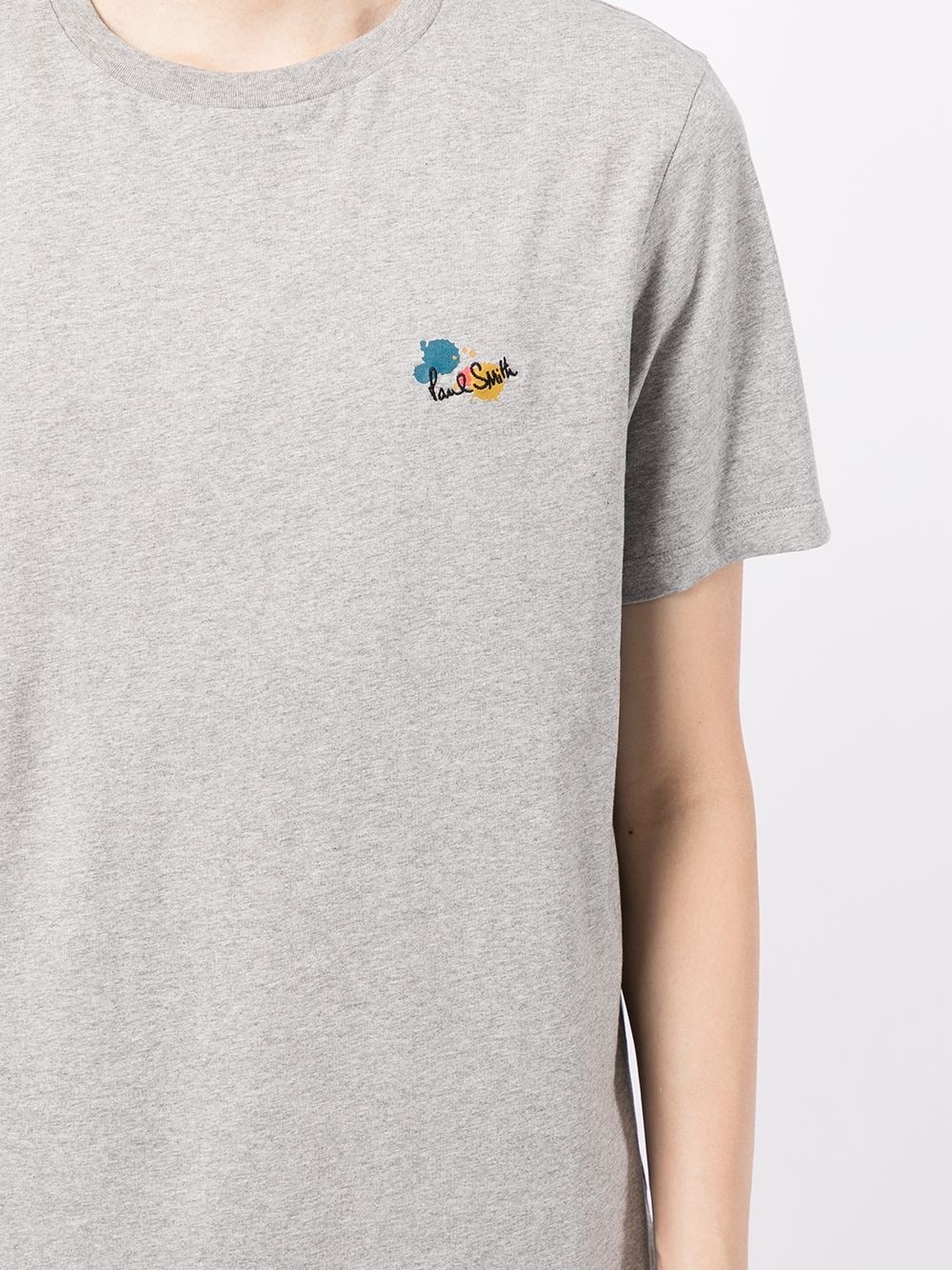 logo-embroidered cotton T-shirt - 5