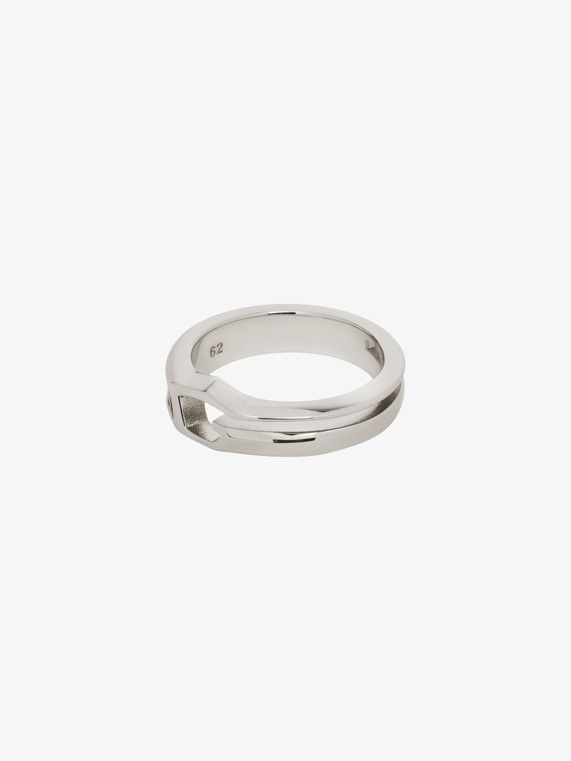 Givenchy GIV CUT RING IN METAL AND LEATHER outlook