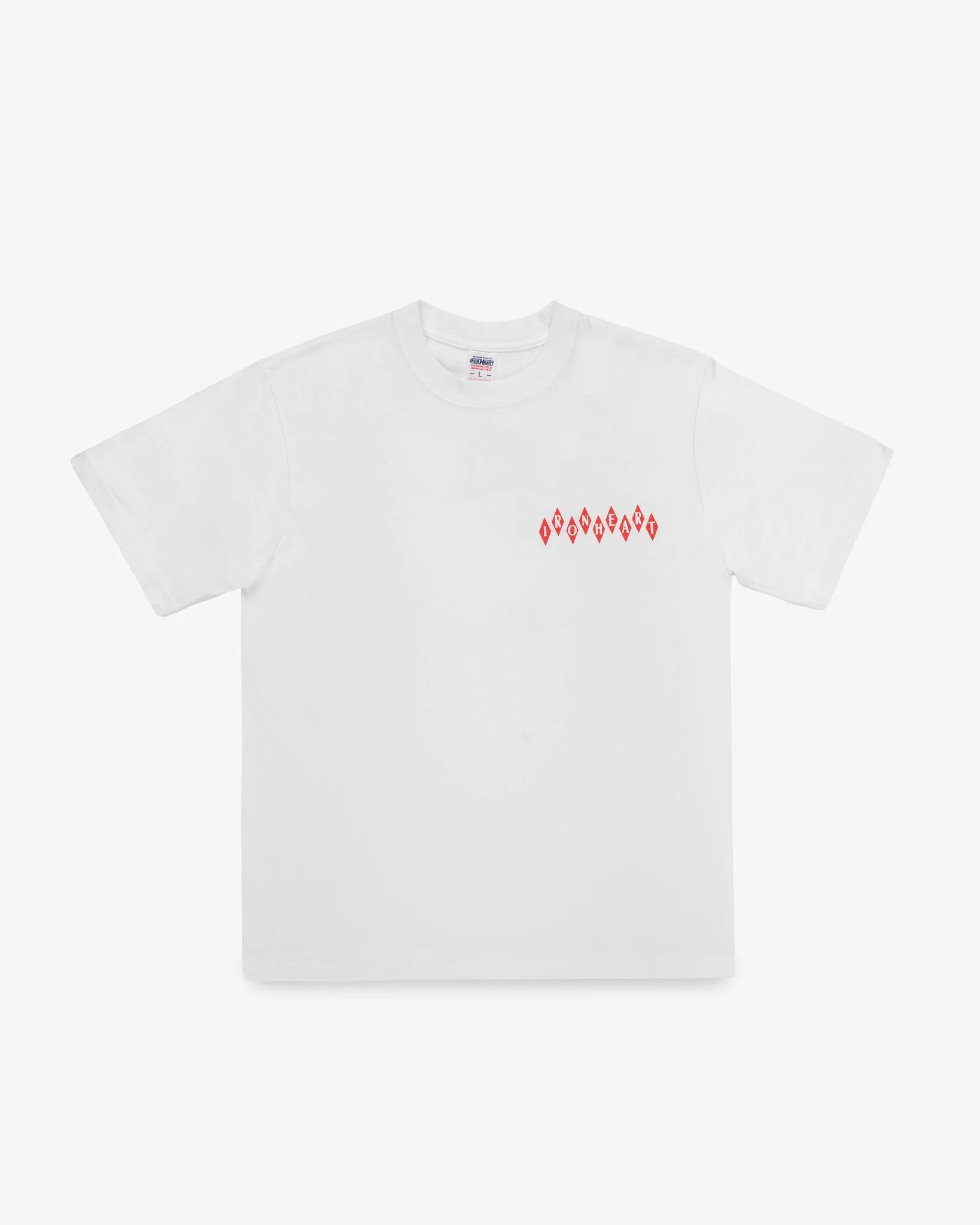 IHT-777-WHT 7.5OZ PRINTED LOOPWHEEL CREW NECK T-SHIRT - WHITE - 1