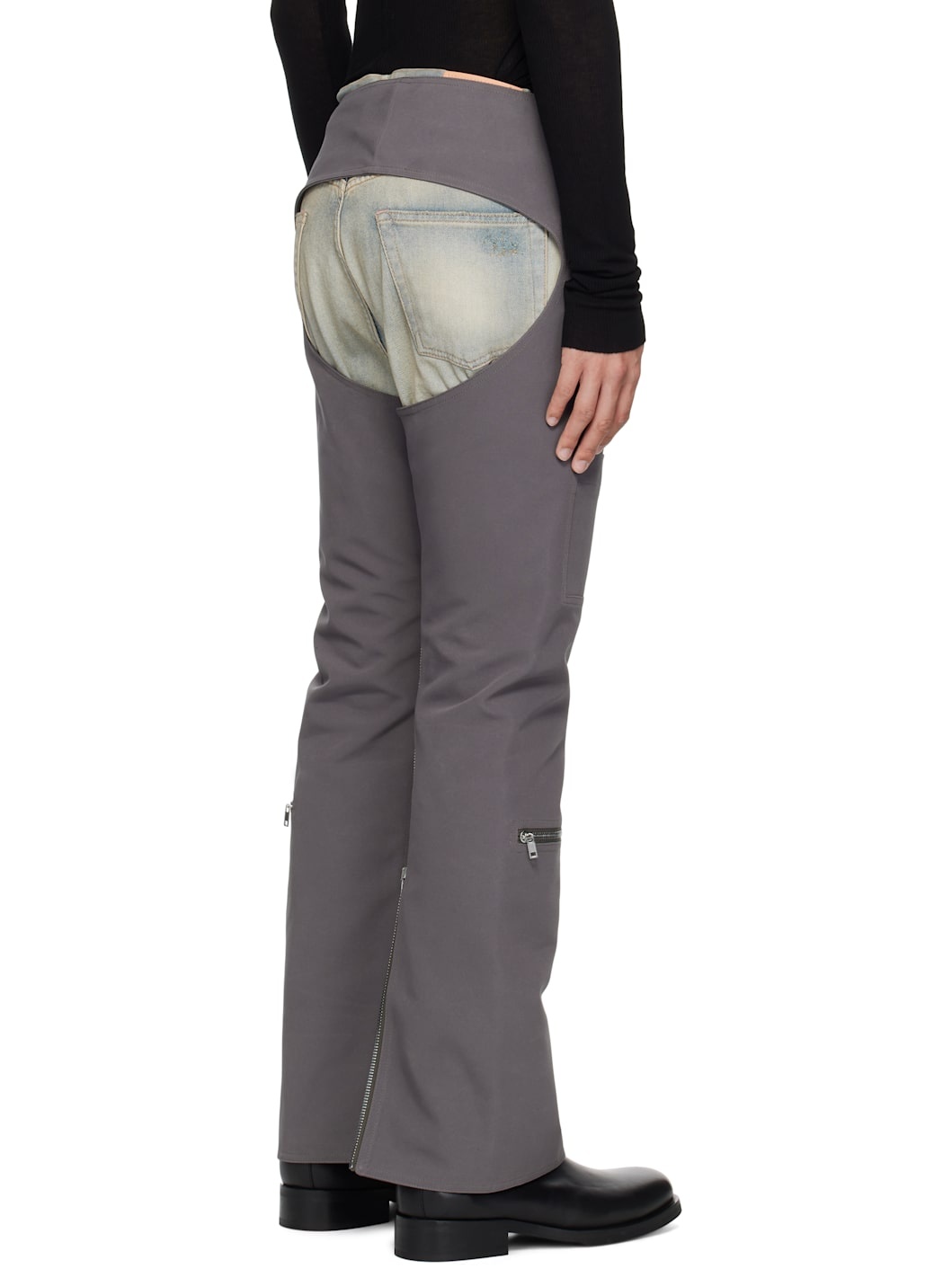 Gray Hollywood Headon Chaps Trousers - 3
