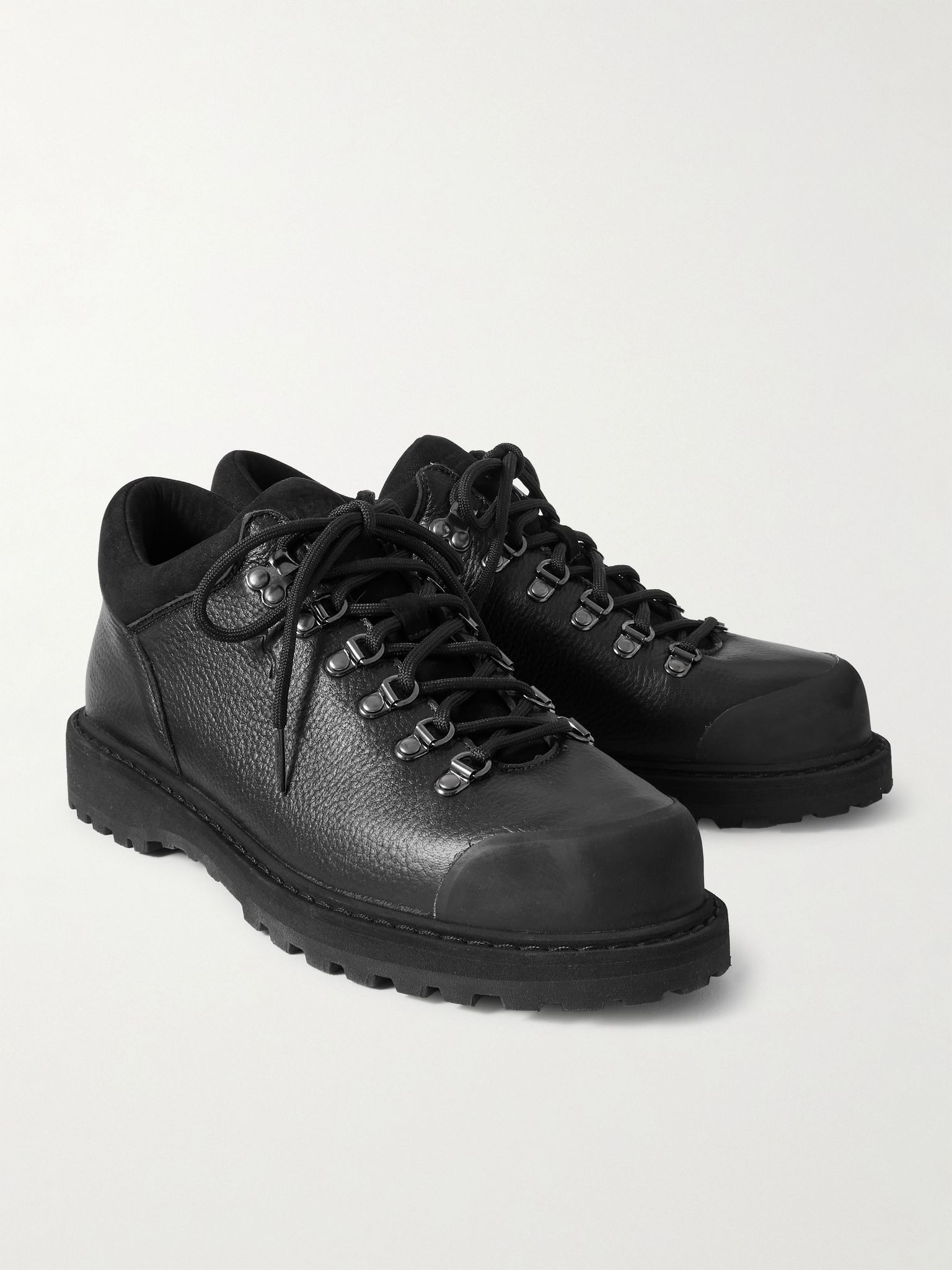 Cornaro Rubber and Suede-Trimmed Full-Grain Leather Sneakers Black - 4