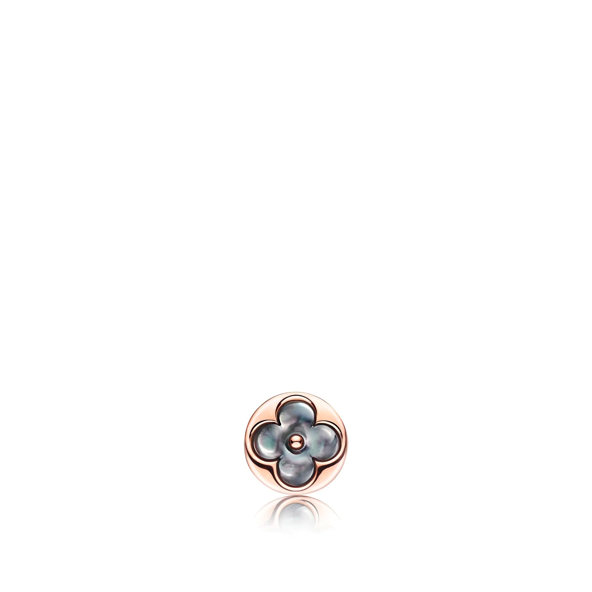 Colour Blossom sun ear stud, pink gold and white mother-of-pearl