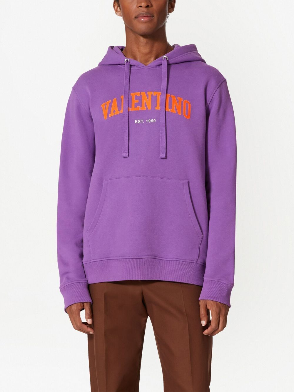 logo-print cotton hoodie - 3