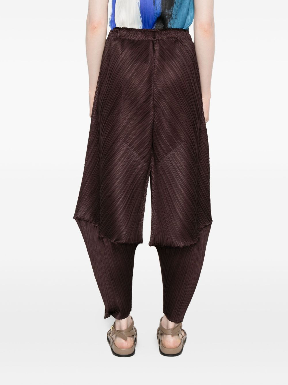 pleated panelled trousers - 4