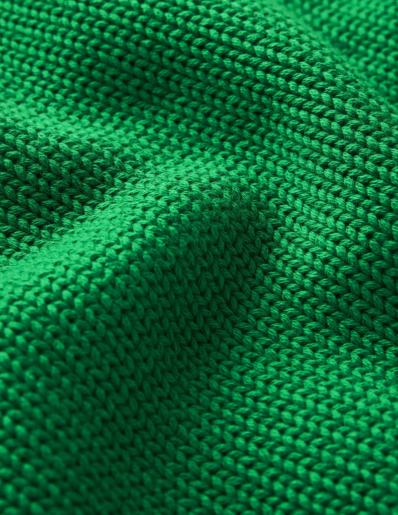Lucy Cotton V-neck Sweater-Highland Green 1