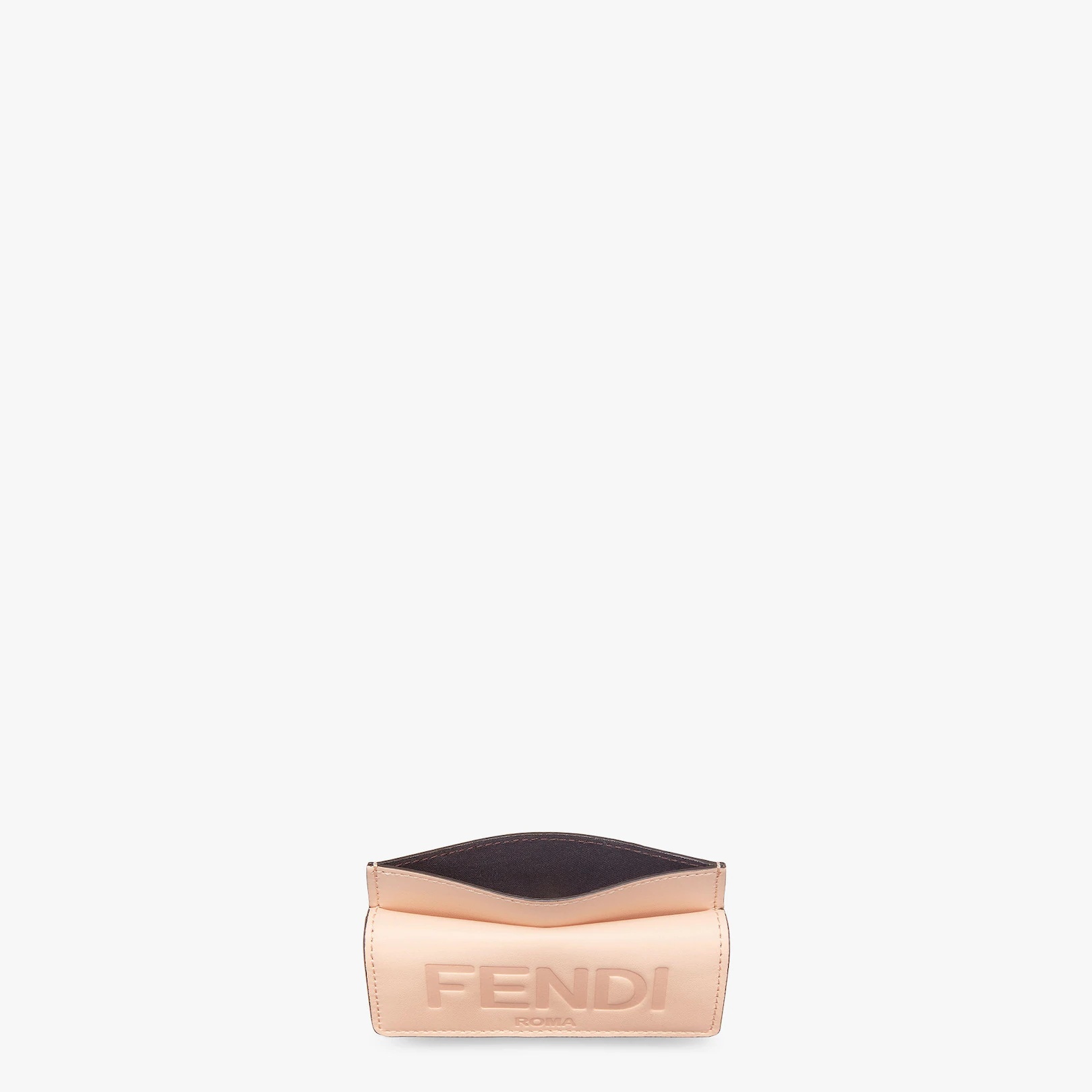 Fendi Roma card holder with three card slots and coin pocket with press-stud button. Made of pale pi - 4